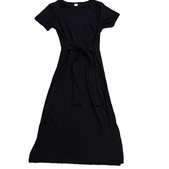 Old Navy Dresses & Skirts - NWT Old Navy Black Tie Waist Fitted Midi Dress - XS Petite